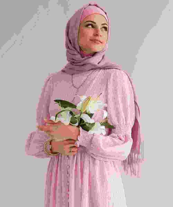 Pink Chiffon Flared Dress