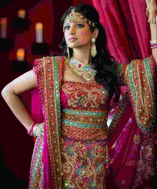Embroidered Woven Silk Lehenga