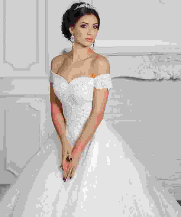 Off Shoulder Bridal Ball Gown